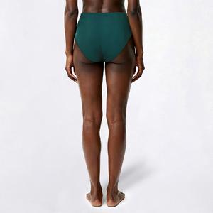 Womens Cupshe Solid Shirred High Waist Swim Bottom alternate view